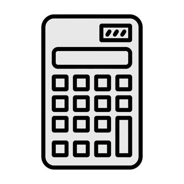 Vector of a classic digital calculator with a numeric keypad