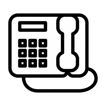 Vector of a classic telephone with a dial pad and handset