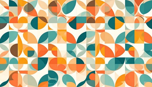 Geometric pattern of abstract shapes in various colors