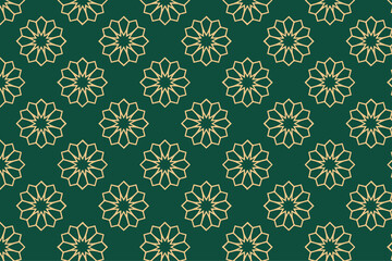 Fototapeta premium Traditional Islamic Floral Seamless Pattern Elegant Arabic Ornament.
