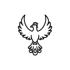 Obraz premium Phoenix Bird Silhouette Minimalist Icon vector illustration