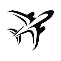 Abstract Airplane Flight Aviation Logo Vector Icon