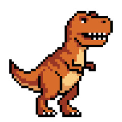 Pixel art T-Rex dinosaur character - retro 8bit prehistoric animal sprite © Bohdan