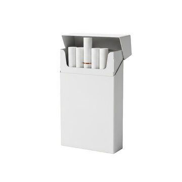 A pack of cigarettes with one cigarette partially removed isolated on transparent background Png