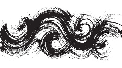 Fototapeta premium Abstract Black Ink Brush Stroke Wave Vector Design Element for Artistic Backgrounds, Borders, and Creative Graphic Projects