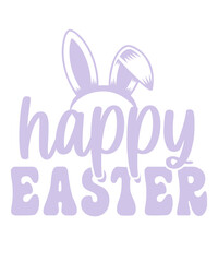 Fototapeta premium Happy Easter typography clip art design on plain white transparent isolated background for card, shirt, hoodie, sweatshirt, apparel, tag, mug, icon, poster or badge