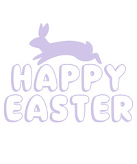 Fototapeta premium Happy Easter typography clip art design on plain white transparent isolated background for card, shirt, hoodie, sweatshirt, apparel, tag, mug, icon, poster or badge