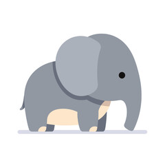 Obraz premium Gray Elephant Cartoon Animal Illustration.