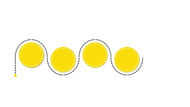Animated Wavy Timeline Infographic Template with Yellow Circles