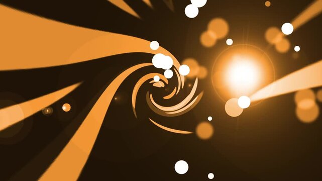 Abstract spiral with light flares and bokeh dots particles background