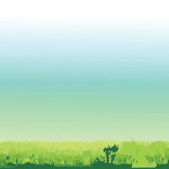 Green gradient background with grass illustration for natural or environmental concepts