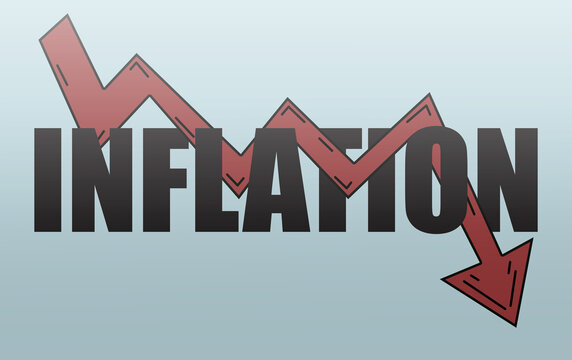 inflation, arrow pointing down, chart of decrease