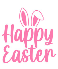 Fototapeta premium Happy Easter typography clip art design on plain white transparent isolated background for card, shirt, hoodie, sweatshirt, apparel, tag, mug, icon, poster or badge