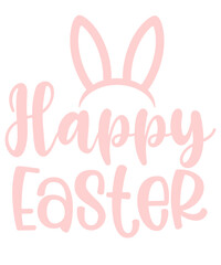 Fototapeta premium Happy Easter typography clip art design on plain white transparent isolated background for card, shirt, hoodie, sweatshirt, apparel, tag, mug, icon, poster or badge
