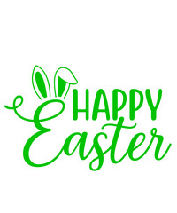 Fototapeta premium Happy Easter typography clip art design on plain white transparent isolated background for card, shirt, hoodie, sweatshirt, apparel, tag, mug, icon, poster or badge