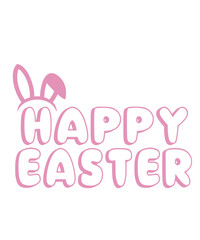 Fototapeta premium Happy Easter typography clip art design on plain white transparent isolated background for card, shirt, hoodie, sweatshirt, apparel, tag, mug, icon, poster or badge