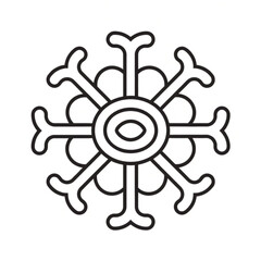Obraz premium Minimalist snowflake design with intricate geometric patterns and symmetrical lines