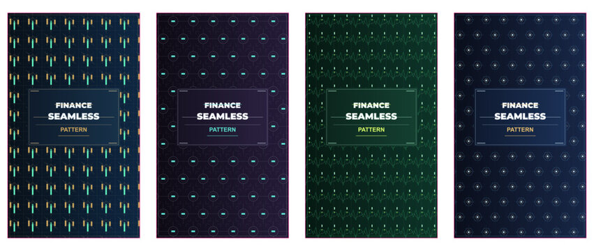 Finance seamless pattern poster template, business advertisement layout, stock market magazine cover, investment flyer design, banking brochure visual, luxury editorial branding, premium financial 