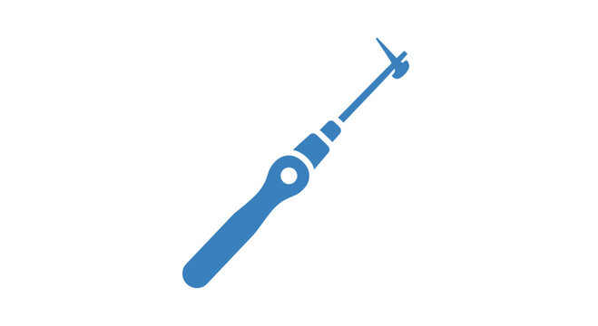 Blue dental endodontic rotary file icon, dental instrument for root canal treatment