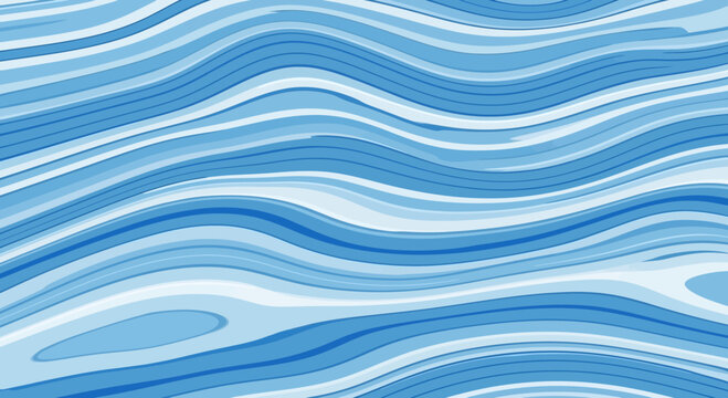 Abstract Ocean Waves Pattern with Blue Tones and Fluid Lines