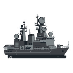 Obraz premium simple and minimalist warship flat vector 05