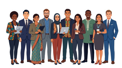 Obraz premium Diverse business people standing together.