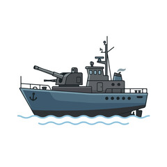 simple and minimalist warship flat vector 001 © Vector
