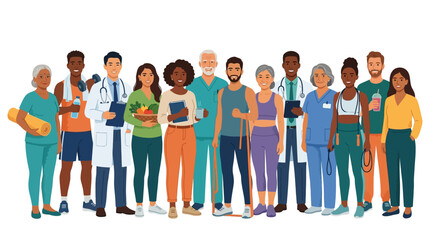 Obraz premium Diverse Medical Professionals Standing Together.