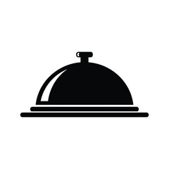 Fototapeta premium Simple Black Silhouette of a Cloche or Serving Dome on a Plate