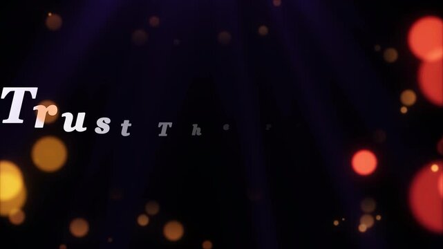 A motivational video with a trust the process message in a dark background