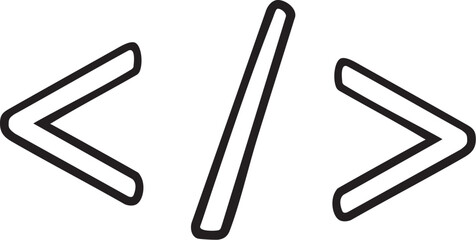 Obraz premium Code Brackets Icon Outline – Programming HTML Tag and Web Development Symbol