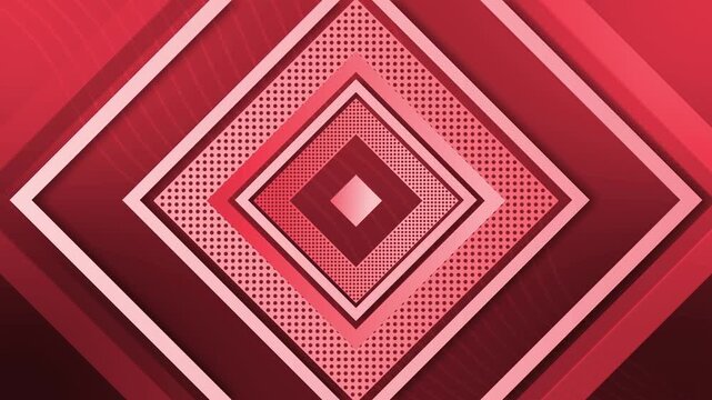 Vibrant concentric diamond geometric background animation, Geometric design featuring concentric diamond shapes with gradient colors
