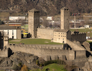 The Castello Grande in Bellinzona, Ticino, sen from across the valley © elliottcb