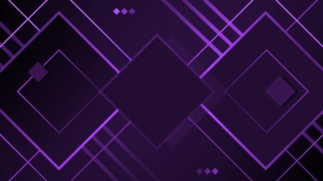 Modern dark geometric background animation, Abstract geometric background with dark squares and diagonal lines