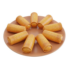 Fototapeta premium Cinnamon sticks and cinnamon cookies isolated on a white background