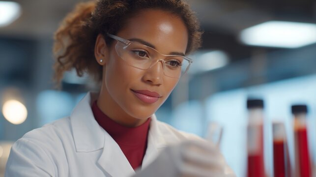 Clinical trial pharmacy with researcher verifying blinded medication assignments using randomization codes and preparing identical treatment packages for double-blind study participants, perfect