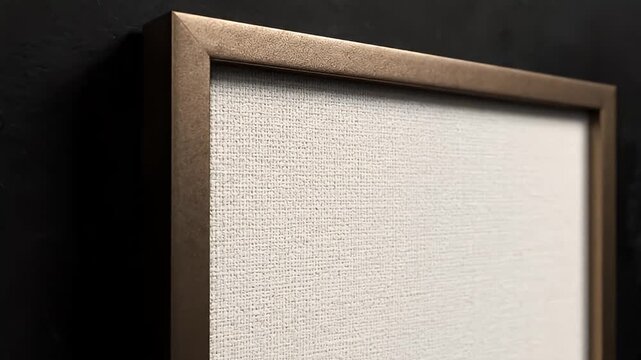 Brown wooden frame on black background.
