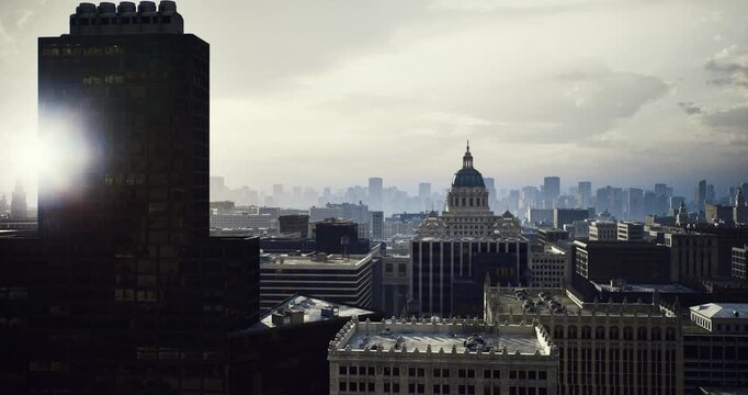 commercial skyline with capitol center, investor perspective highlighting mixed use towers, potential development parcels and market opportunity in urban core,