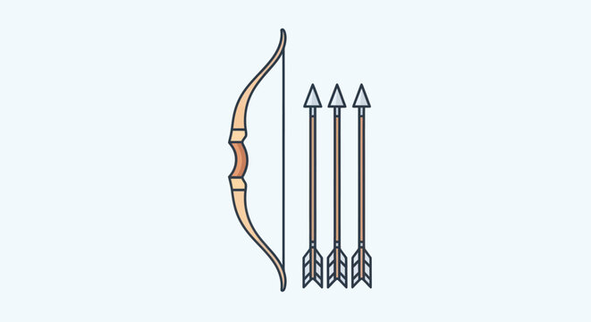 Bow and Arrows for Hunting Sports.