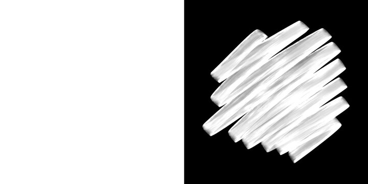 Abstract White Marker Scribble and Hand Drawn Hatching Texture Isolated on Black Background