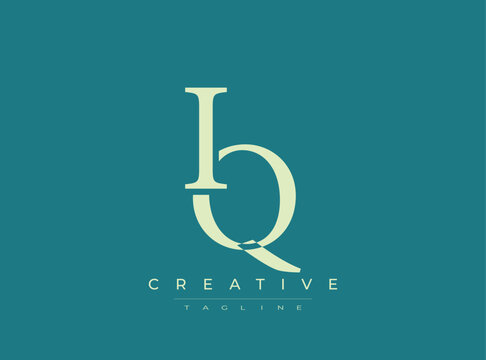 Creative logo template with initial letters lq on blue background