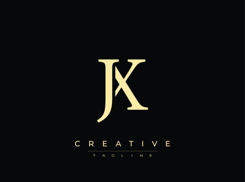 Creative logo design template with modern stylish alphabet letters JK