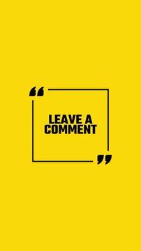 Leave a Comment Animated Motion Graphics Social Media Template Vertical Video for Instagram, Tik Tok and YouTube Shorts Black Text on Yellow Background