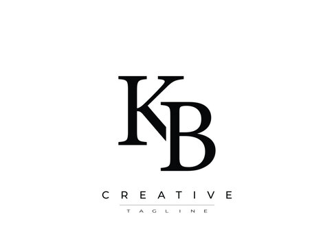 KB initials logo design with creative tagline on transparent background