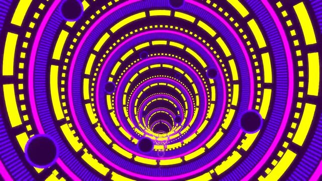 Vibrant 3D Tunnel Visuals with Neon Lights