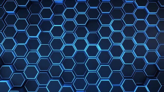 Blue hexagon pattern for futuristic grid concept. Abstract technology background