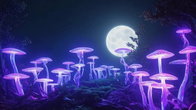 fantasy landscape with mushrooms