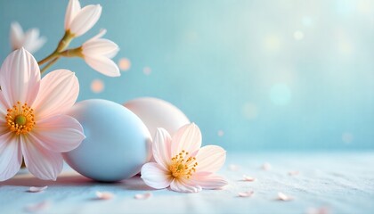 Fototapeta premium easter background, easter eggs and flowers
