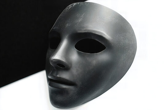 Black face mask on white background