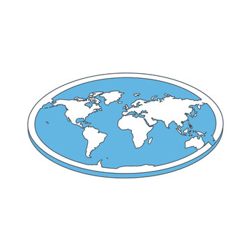 Abstract World Map on Blue Oval